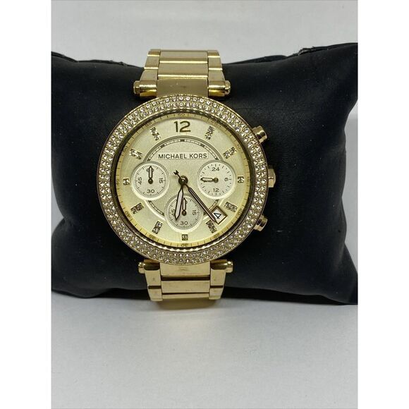 Michael Kors Parker MK5354 Women's Gold Stainless Steel Analog Dial Watch MP270 - Picture 1 of 12